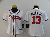 Women Braves 13 Ronald Acuna Jr. White 2020 Nike Cool Base Jersey,baseball caps,new era cap wholesale,wholesale hats